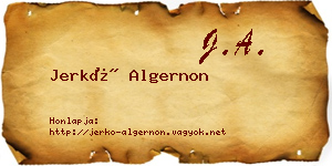 Jerkó Algernon névjegykártya